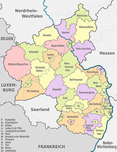 Image-Map Rheinland-Pfalz